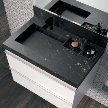 Imagem de Lavatório Banheiro Em Porcelanato 80Cm Black