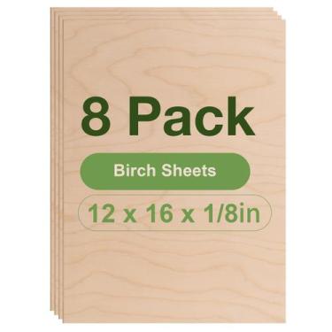 Imagem de Folhas de madeira compensada ROBOTIME, pacote com 8 unidades, bétula e