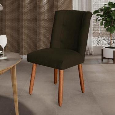 Imagem de Cadeira Cozinha Sala de Jantar Penteadeira Estofada Paris Suede- Twdec
