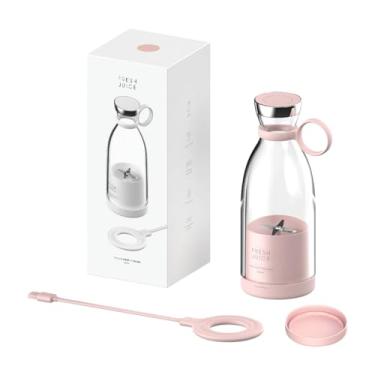 Imagem de SiaBiced Liquidificador portátil, mini espremedor de frutas, liquidificador sem fio, espremedor de frutas para camping, esportes ao ar livre e uso diário, Rosa