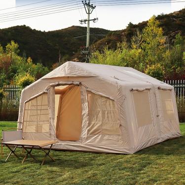 Imagem de Tendas De Ar De Casa De Barraca Inflável Para Acampamento Ao Ar Livre, Cabine Familiar De 2-4 Pessoas Com Bomba, Suporte Portátil Tudo-em-um De 4 Estações
