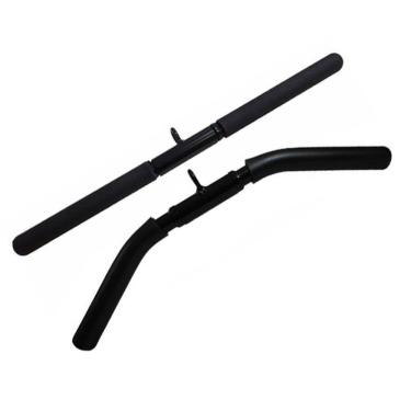 Imagem de Kit 2 Barras Puxador Triceps Pulley Reto Curvo Academia