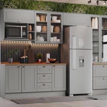 Imagem de Cozinha Modulada 311,5cm 7 peças 9 Portas 5 Gavetas Americana Henn - C