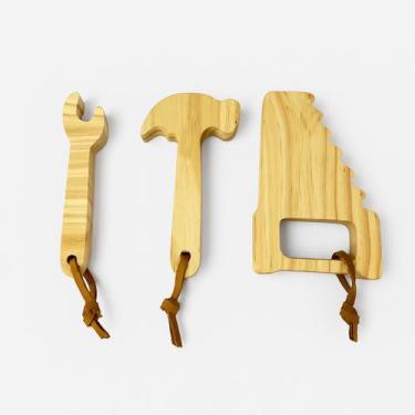 Imagem de Kit Ferramentas Montessori Madeira Educativo Infantil 3 Pçs - Luggari