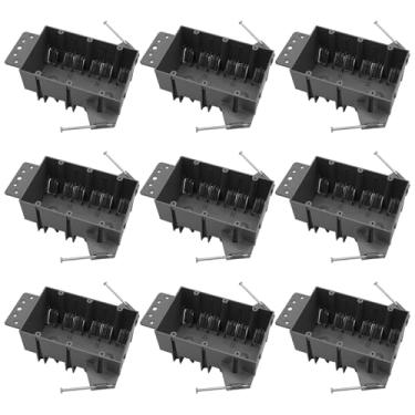 Imagem de AT-SN44X-9 AIRTAK 3-Gang 44 . em PVC novo trabalho tomada elétrica/caixa de interruptor, caixa de tomada de unha cinza com ETL listado (9 peças)