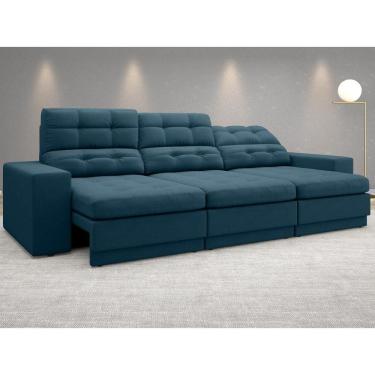 Imagem de Sofá Jobim 2,30m Assento Retrátil e Reclinável Velosuede - NETSOFAS