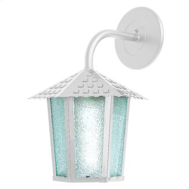 Imagem de Kit 4 Arandela Colonial Sextavada Vidro Pontilhado E27 Bivolt Branco