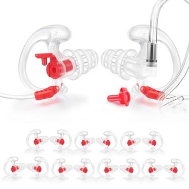 Imagem de Zeadio Fone de ouvido com flange tripla, macio e confortável tampão de ouvido de silicone filtrado com ruído - transparente, médio, par de 8