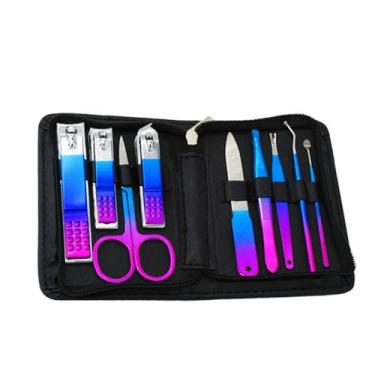 Imagem de Conjunto profissional de manicure - 9/18 peças - Kit de pedicure de aço inoxidável com alicate e cortador de paroníquia | Ferramentas para cuidados com as unhas em casa e salão, 9 peças