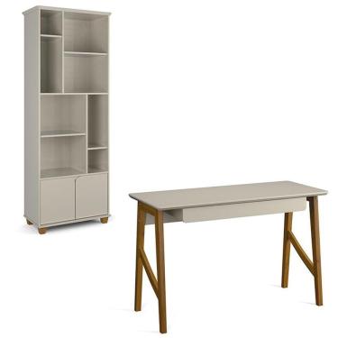 Imagem de Conjunto de Escrivaninha com 1 Gaveta e Livreiro Taurus