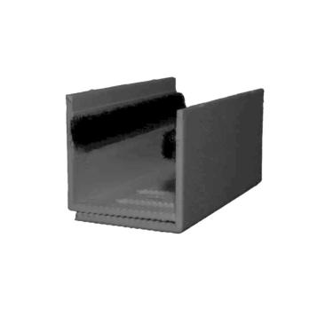 Imagem de Guia U - Externo Ajustável Para Porta De Correr - Preto