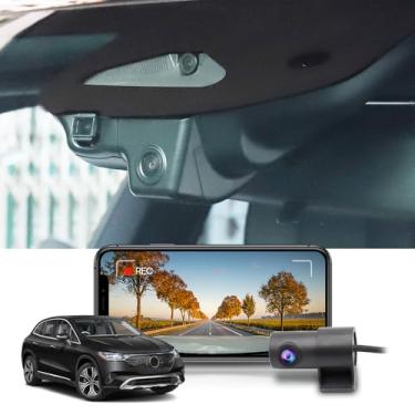 Imagem de Fitcamx Câmera frontal 4K + 1080P adequada para Mercedes-Benz EQE SUV 2023 2024 2025 EQE 350 500 (HD2-6758), visual OEM, vídeo HD duplo, Wi-Fi e aplicativo, gravação em loop, sensor G, fácil de usar
