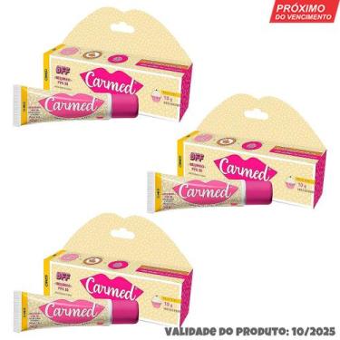 Imagem de Kit 3 Unidades Hidratante Labial Carmed Bff Beijinho Fps30 10g - CIMED