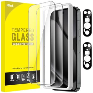 Imagem de JETech Película de Vidro Temperado para Google Pixel 10 Pro com Protetor de Lente de Câmera, Compatível com Desbloqueio por Impressão Digital, Protetora de Tela, HD Claro, 2 Pacotes Cada