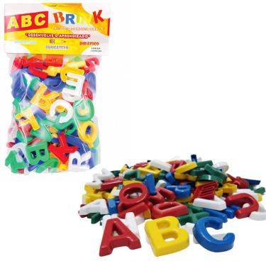 Imagem de Kit Letras ABC Brink Alfabeto Completo com Braille Didático 130 Peças