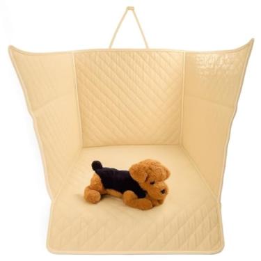 Imagem de Capa Protetora Para Pets Cachorro Gato Banco De Carro Traseiro Cobre Todo o Banco Com zíper(752 - Creme)