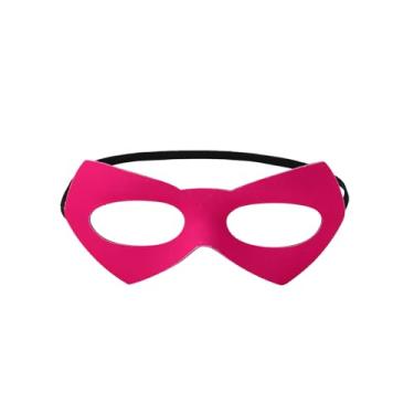 Imagem de Qwensyl Máscara rosa choque para mulheres, fantasia de Halloween, cosplay, acessórios de festa (estilo 1)