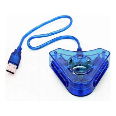 Imagem de 10X Adaptador Conversor Azul Duplo Usb Pc Psone Ps2 Ps3