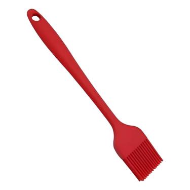 Imagem de Pincel De Silicone Vermelho Com Suporte - 24cm Para Culinária Prática E Estilosa
