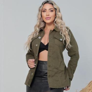 Imagem de Jaqueta Max Jeans Feminina Moderna com Barra Desfiada - KCG STORE, Ver