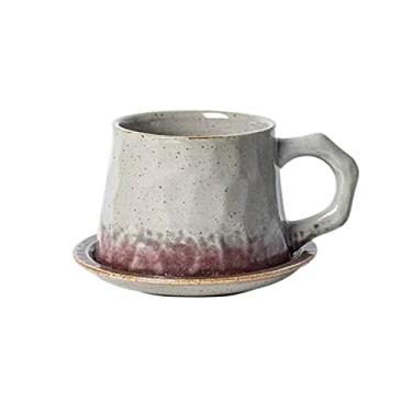 Imagem de Caneca 300 ml Vintage Xícara de Café Alta Qualidade Caneca de Cerâmica com Xícara e Pires Copo de Água Cerâmica Artesanal Xícara de Chá Caneca de Café