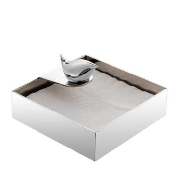 Imagem de Porta-lenços simples e moderno caixa de lenços arquivo hotel sala de estar mesa caixa de papel de aço inoxidável suporte de caixa de lenços