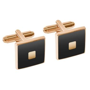 Imagem de Abotoaduras masculinas clássicas douradas prateadas para negócios, casamento, smoking, festas, aniversários, presentes de aniversário, One Size, Metal, Sem Pedra Preciosa