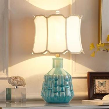 Imagem de OUFULA Moderno Americano Criativo Candeeiro De Mesa De Cerâmica Para Sala De Estar Quarto Estudo Villa Hotel Mesa De Cama Luz (Estilo 149AA)