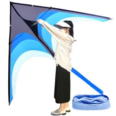 Imagem de Delta Kite Kaiciuss Huge para adultos de 9 pés com cauda e alça de 30 