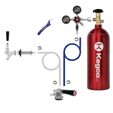 Imagem de Kegco Kit de conversão Kegerator de montagem de porta de acoplador de perfil baixo de grau comercial com tanque de CO2