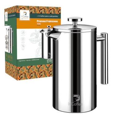 Imagem de iCoffee 700 mL Cafeteira Prensa Francesacom Filtro de 4 Estágios e Isolamento Duplo, Cafeteira de Aço Inoxidável