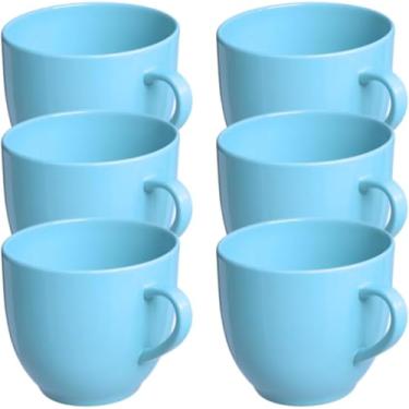Imagem de Conjunto de 6 Xícaras para Café e Chá em Porcelana, Azul, 170ml, Design Clássico, Redondo, Lava-louças Seguro