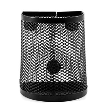 Imagem de Porta-lápis magnético resistente de malha de metal, copo portátil de grande capacidade, organizador multifuncional de armazenamento de lápis para geladeira, quadro branco, armário, escola, escritório