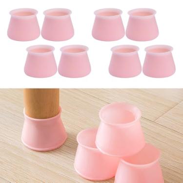 Imagem de 20 peças de protetores de perna de cadeira de silicone silenciosos protetores de chão para almofadas de pernas de cadeira para pisos duros transparentes