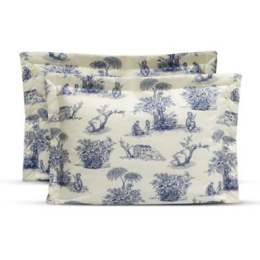 Imagem de Porta Travesseiros Porcelana Percal 180 Fios 02 Peças Palha - Casabord