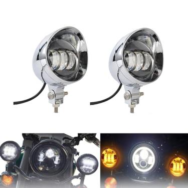 Imagem de Anki HappiGo 2 peças de luzes de neblina de 4,5 polegadas de LED, luzes de neblina para motocicletas, lâmpada auxiliar (cromada)