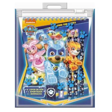 Imagem de Patrulha Canina Livro para Colorir - 28 Páginas, Kit com 3 Lápis, Apontador e Borracha