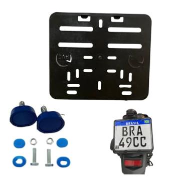 Imagem de Suporte Protetor Placa Moto Mercosul Gratis Lacres Parafusos