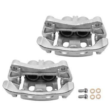 Imagem de GAIASURGE Pinça de freio dianteiro motorista e lado do passageiro com pinça de suporte 2013-2020 Nisson Pathfinder; 2014-2020 INFIN1TL QX60; 2013 INFIN1TL JX35 19-B7100 19-B7101 pinça para par