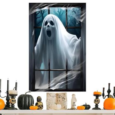 Imagem de Capa de janela fantasma de Halloween, adesivos de porta assustadores para decoração de Halloween | Pano de fundo de festa adesivos de porta assustadores para porta varanda varanda apartamento festival