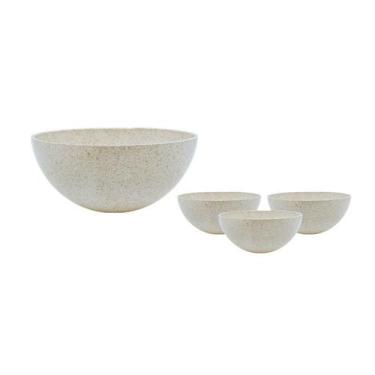 Imagem de Kit 4 Mini Bowl Fibra Madeira Green Colors Palha 240Ml - Bb Store