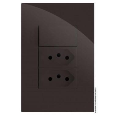 Imagem de Kit Interruptor Simples Tomada Dupla 10 A 4 X2 Brg11340-9 Ch - Blux Re