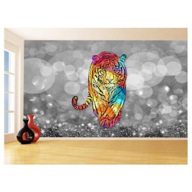 Imagem de Papel De Parede 3D Animais Pop Art Tigre Felino 3,5M Pxa152 - Você Dec