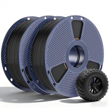 Imagem de SUNLU Filamento TPU 1,75 mm, filamento de impressora 3D flexível 95A, carretel de TPU macio de 1 kg (1 kg), precisão dimensional +/- 0,03 mm, serve para a maioria das impressoras FDM (preto 2 unidades