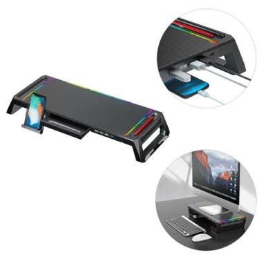 Imagem de Base Monitor Suporte Mesa Gamer Ajustável TV Apoio Notebook - Revenger