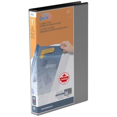 Imagem de QuickFit Fichário de 3 anéis com visão legal de retrato resistente, anel D em ângulo, 35,5 cm por 21,5 cm, preto, (tamanho)