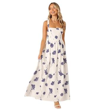 Imagem de Petal & Pup Vestido longo feminino avelã, Floral azul-marinho, PP