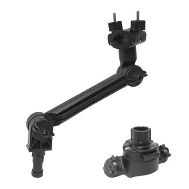 Imagem de EDSRDPLT Suporte estabilizador de motor de pesca universal, liberação rápida, suporte ajustável para motores elétricos de leme, serve para sistemas de trilhos de barco Versatrack, Lund, Ranger e Lowe