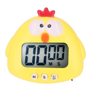 Imagem de Aramox Timer de Cozinha Digital Design Fofo de Animais, Operação Fácil, Alerta de Flash de Tempo Preciso para Cozinhar, Fitness, Estudo (Chick amarelo)