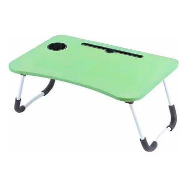 Imagem de Mesa Para Notebook Portátil Articulada Mdf Suporte Para Laptop Dobrável Home Office Cama Porta(Verde)